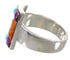 Sterling Silver Multicolor Inlay Belt Ring Size 6-3/4 CX50407